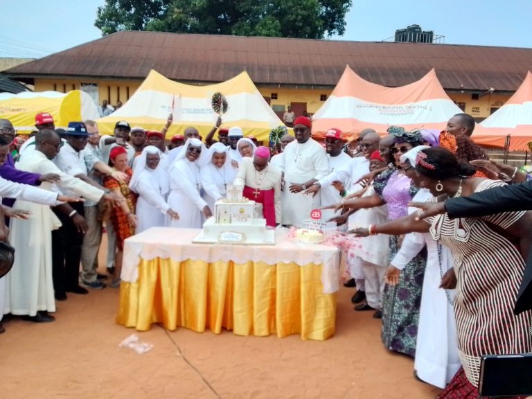 Catholic Archbishop, Valerian Okeke marks 73rd birthday with Onitsha prison inmates
